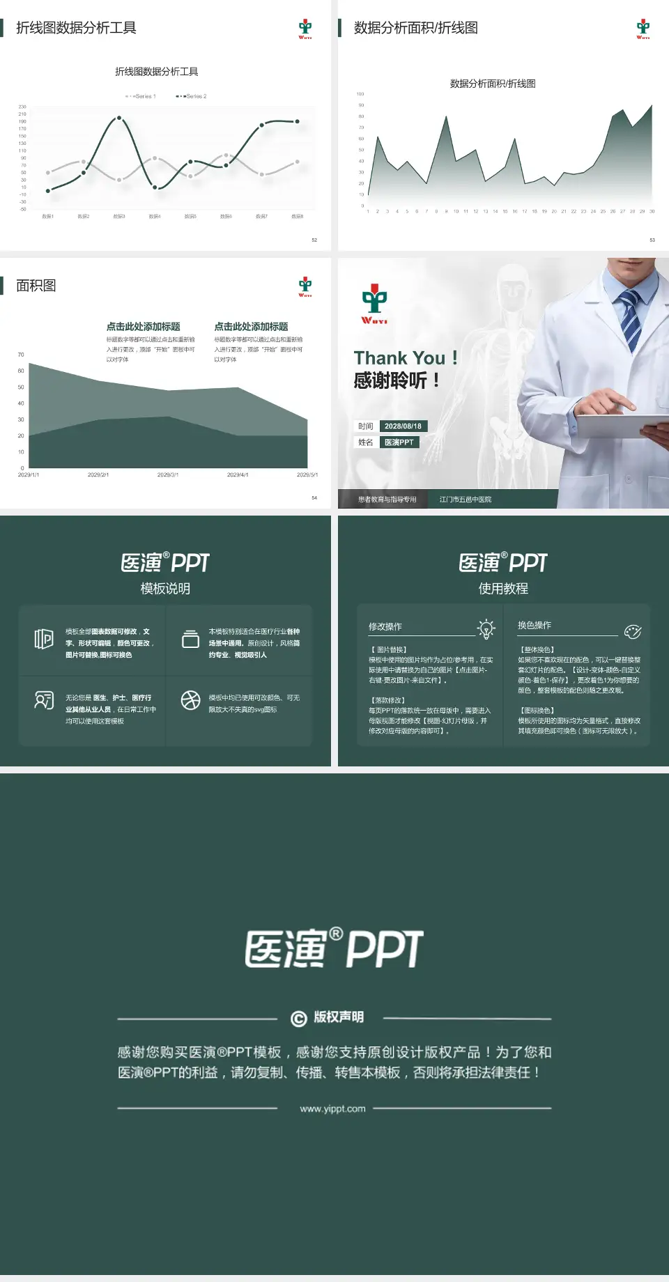 江门市五邑中医院患者教育与指导PPT模板4:3格式幻灯片预览图7