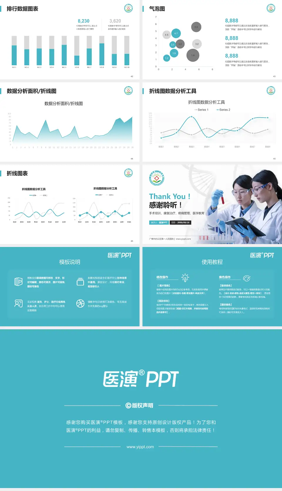 广州市白云区第一人民医院科研成果展示PPT模板16:9格式幻灯片预览图6
