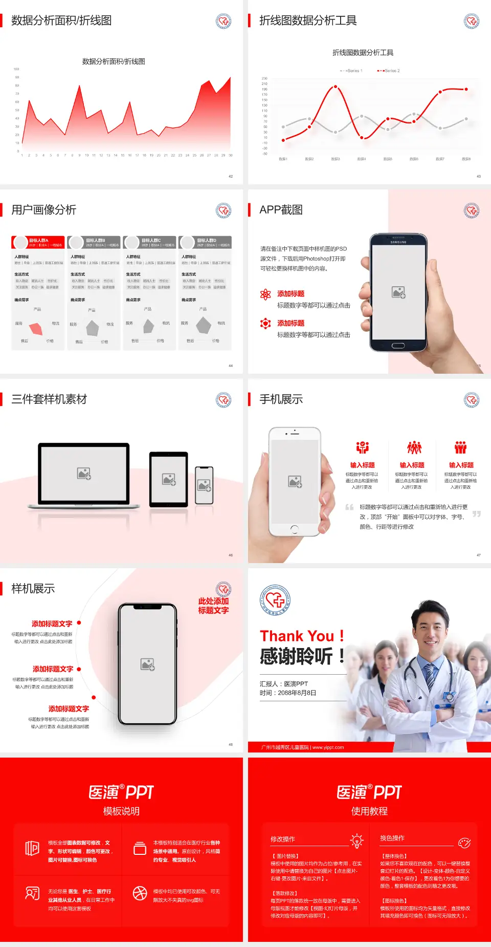 广州市越秀区儿童医院科室介绍与推广PPT模板4:3格式幻灯片预览图6