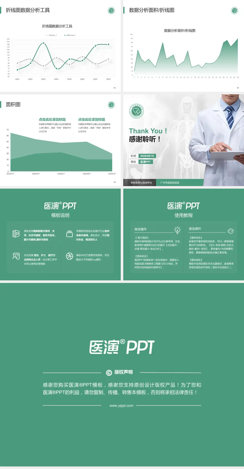 广州市皮肤病医院患者教育与指导PPT模板4:3格式幻灯片预览图7