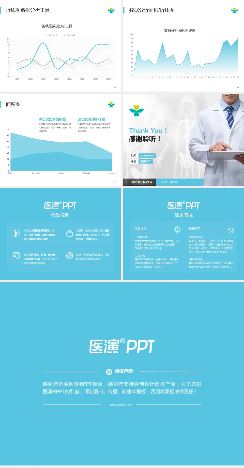 深圳市儿童医院患者教育与指导PPT模板4:3格式幻灯片预览图7