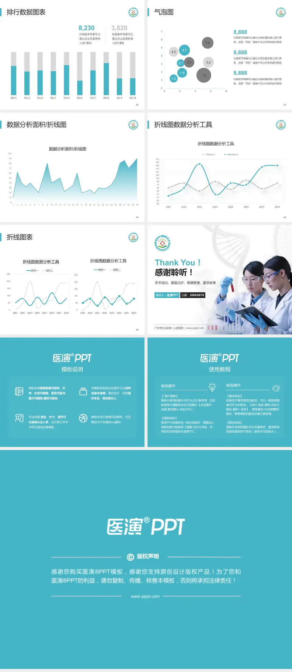 广州市白云区第一人民医院科研成果展示PPT模板4:3格式幻灯片预览图6