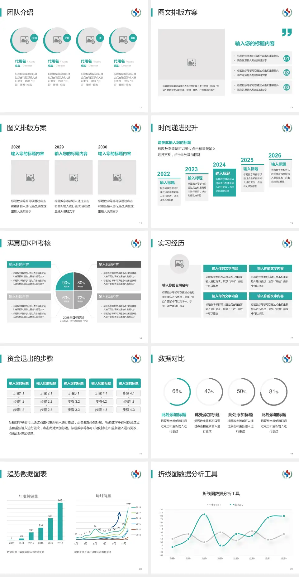 汕头市中医院培训与教育PPT模板4:3格式幻灯片预览图3