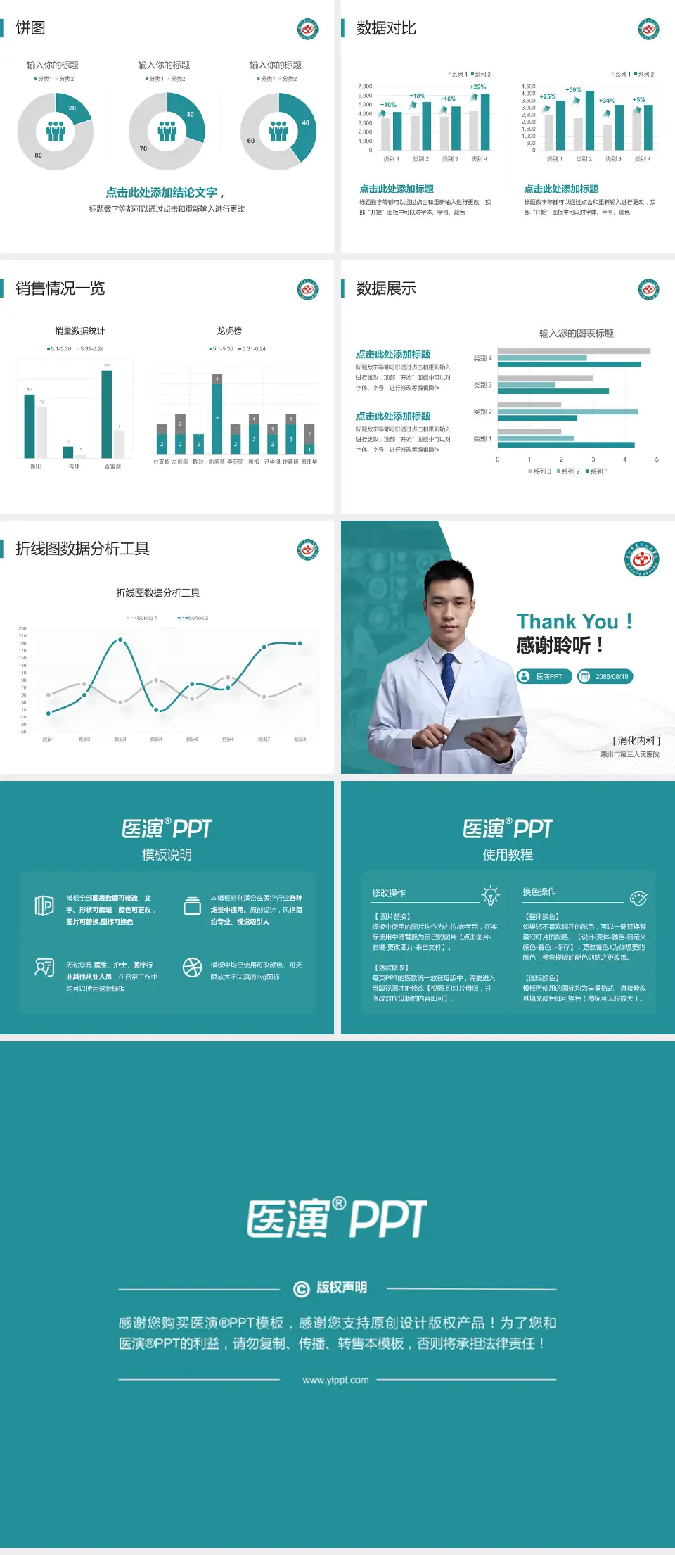 惠州市第三人民医院病例分享与讨论PPT模板4:3格式幻灯片预览图4