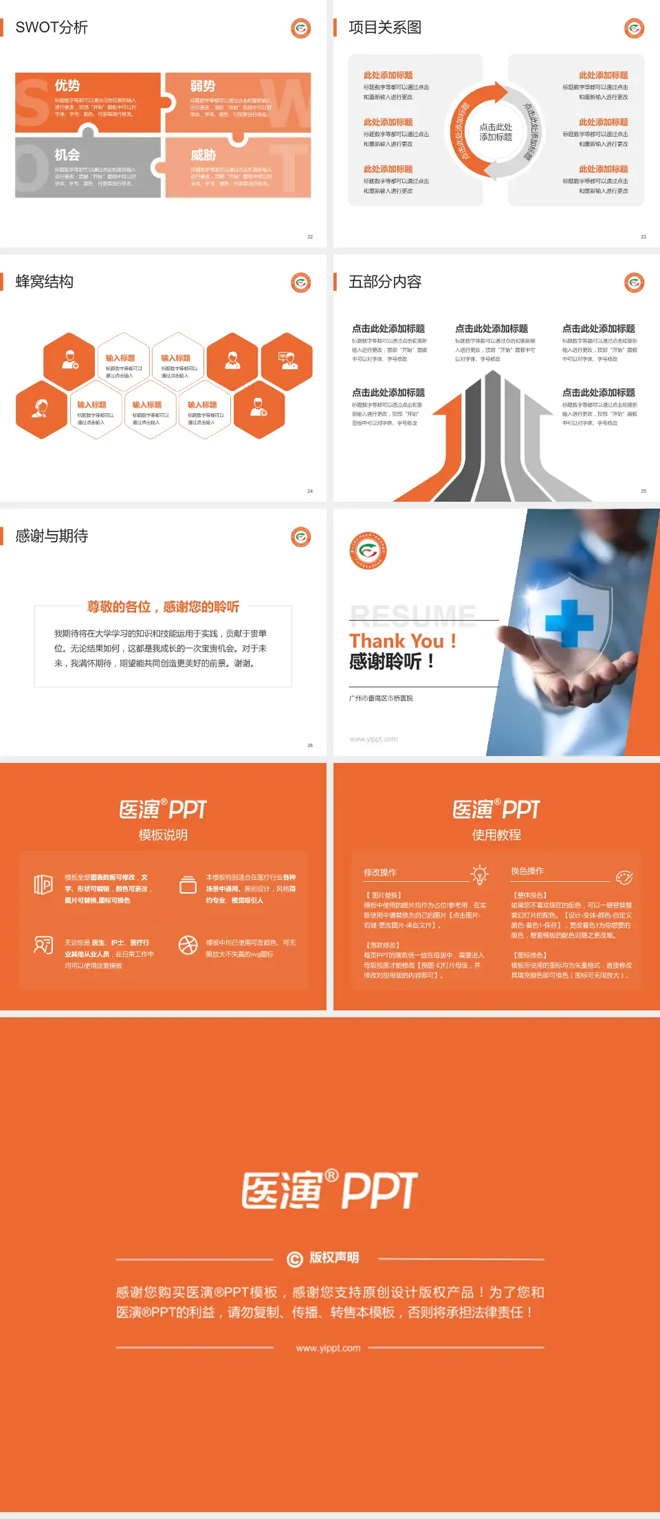 广州市番禺区市桥医院个人求职应聘简历PPT模板4:3格式幻灯片预览图4