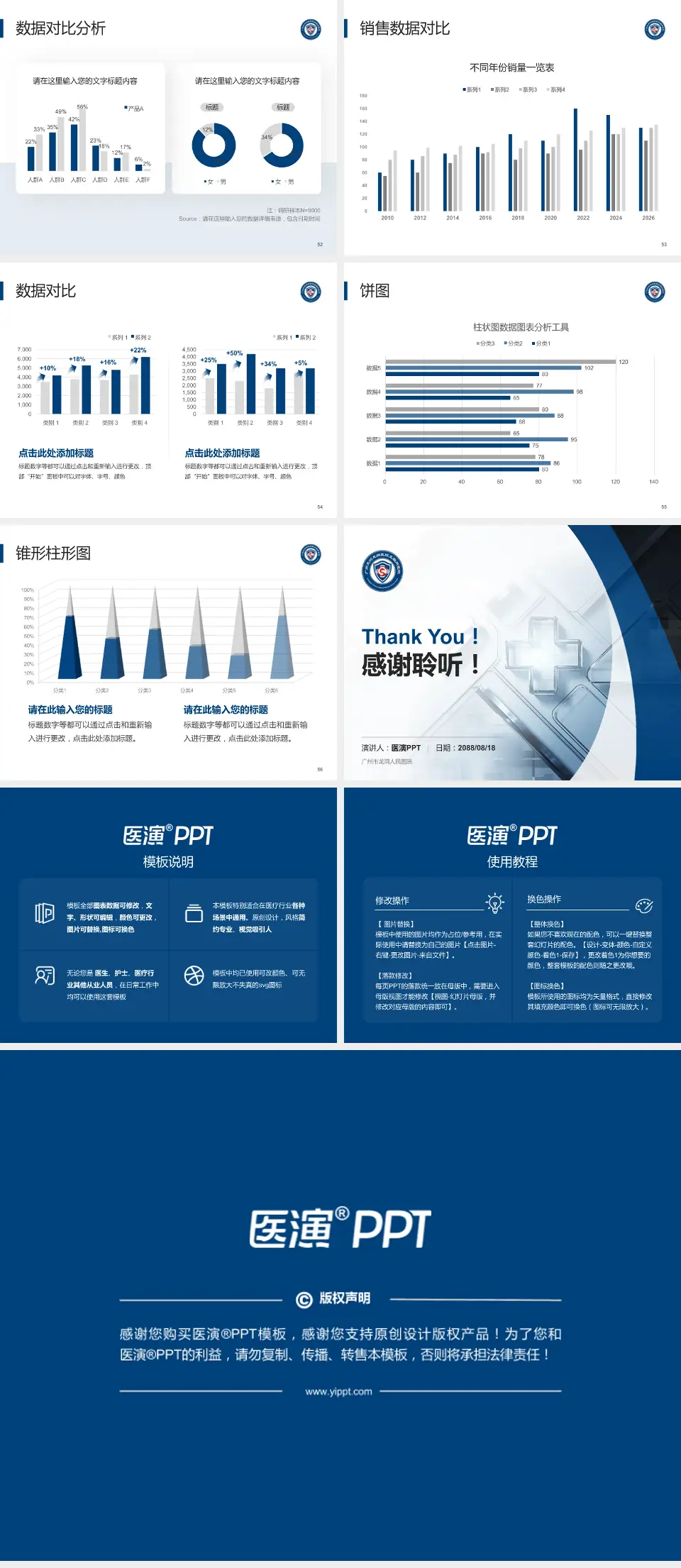 广州市龙洞人民医院医疗行业比赛专用PPT模板4:3格式幻灯片预览图7