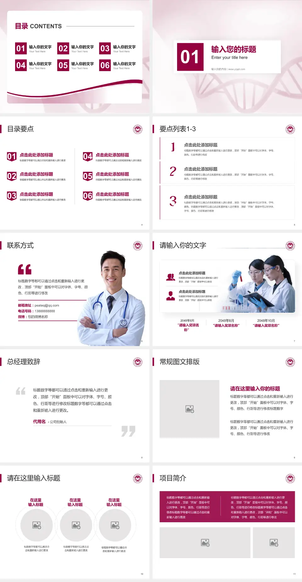 深圳大学总医院项目申请与汇报PPT模板4:3格式幻灯片预览图2