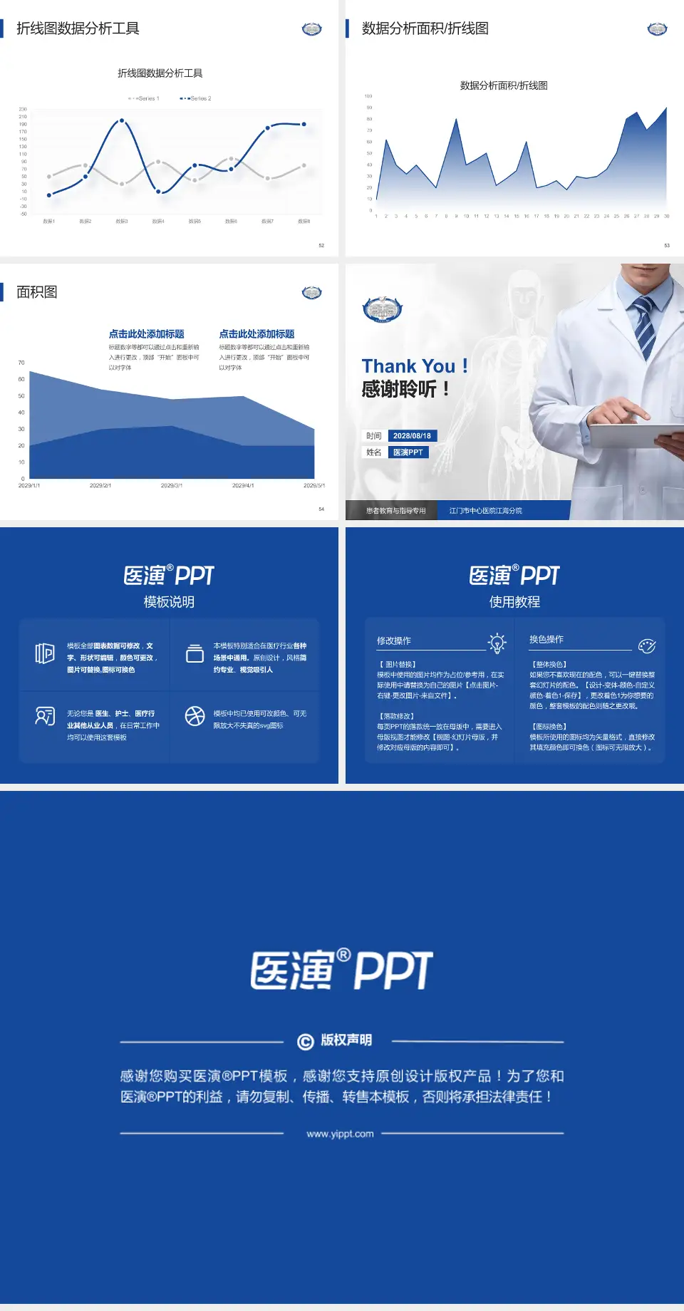 江门市中心医院江海分院患者教育与指导PPT模板4:3格式幻灯片预览图7
