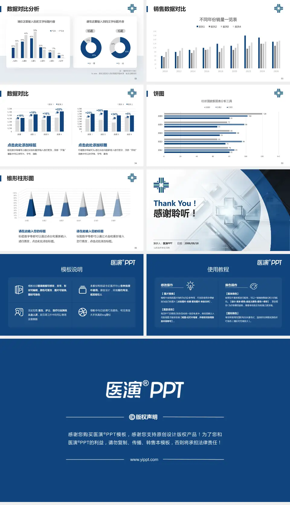 汕尾逸挥基金医院医疗行业比赛专用PPT模板16:9格式幻灯片预览图7