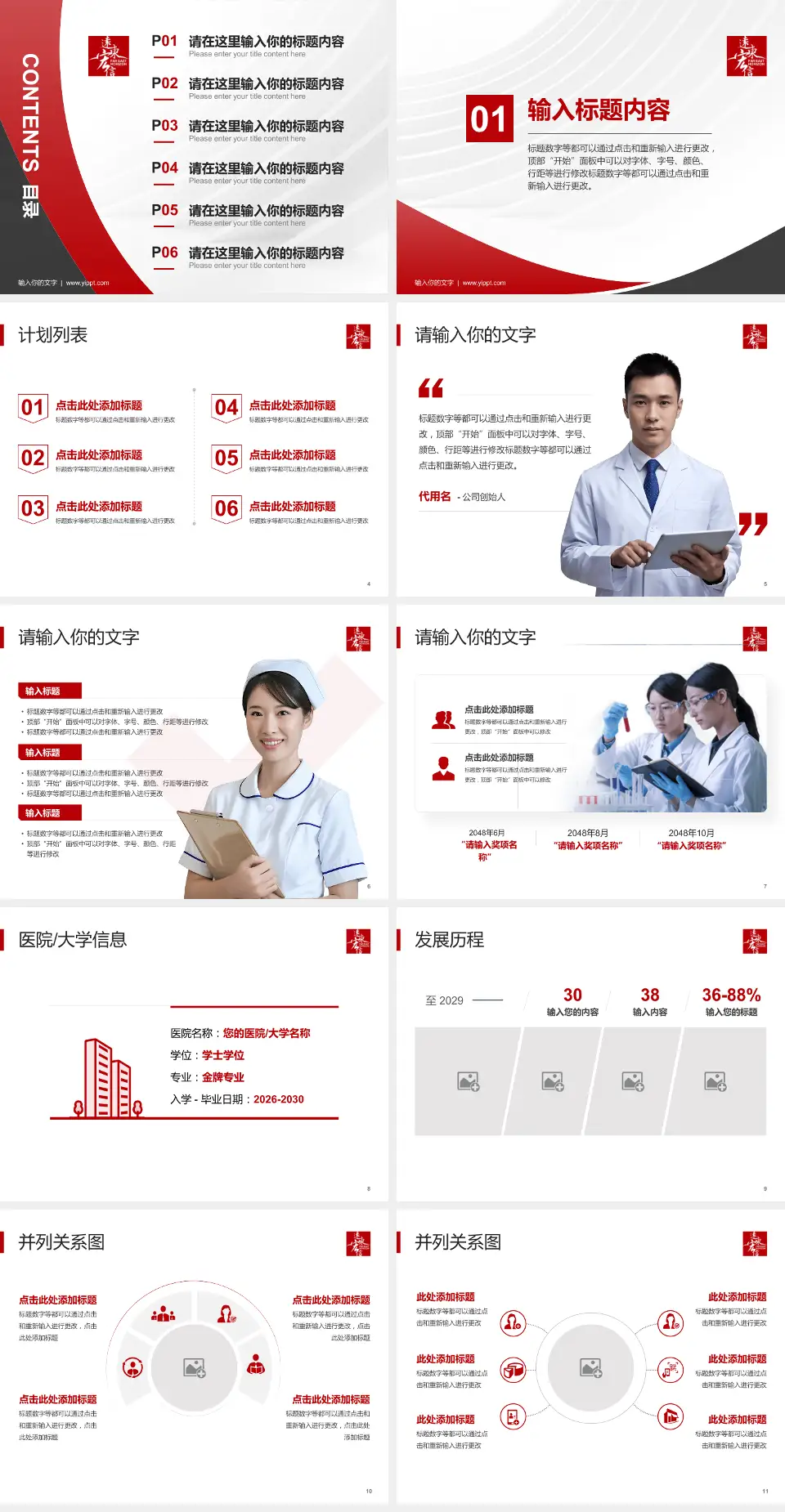 惠州华康医院医疗行业比赛专用PPT模板4:3格式幻灯片预览图2