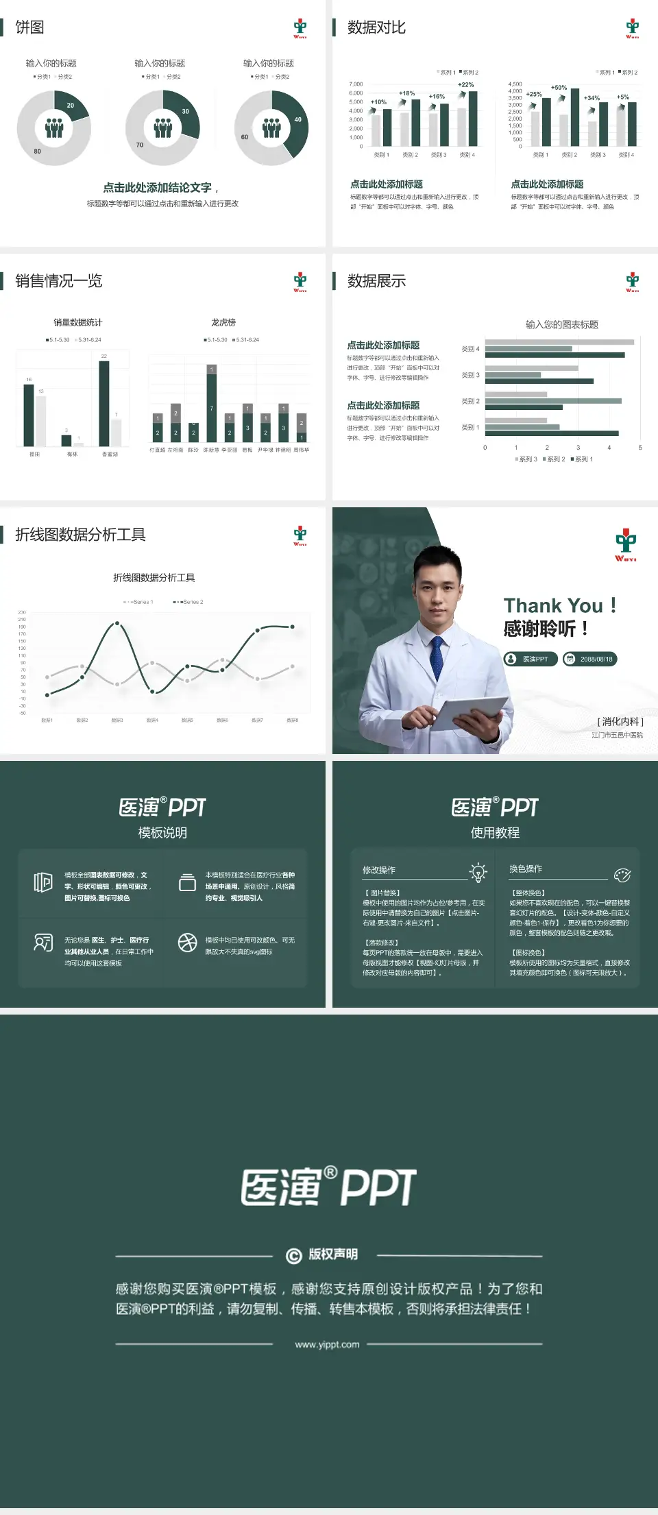 江门市五邑中医院病例分享与讨论PPT模板4:3格式幻灯片预览图4