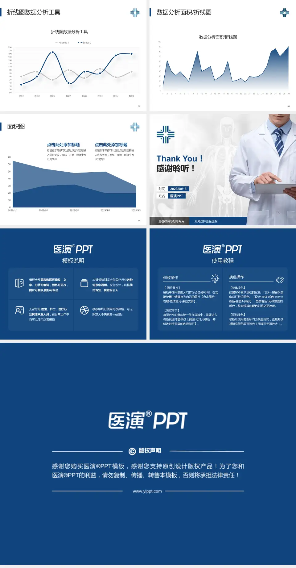 汕尾逸挥基金医院患者教育与指导PPT模板4:3格式幻灯片预览图7