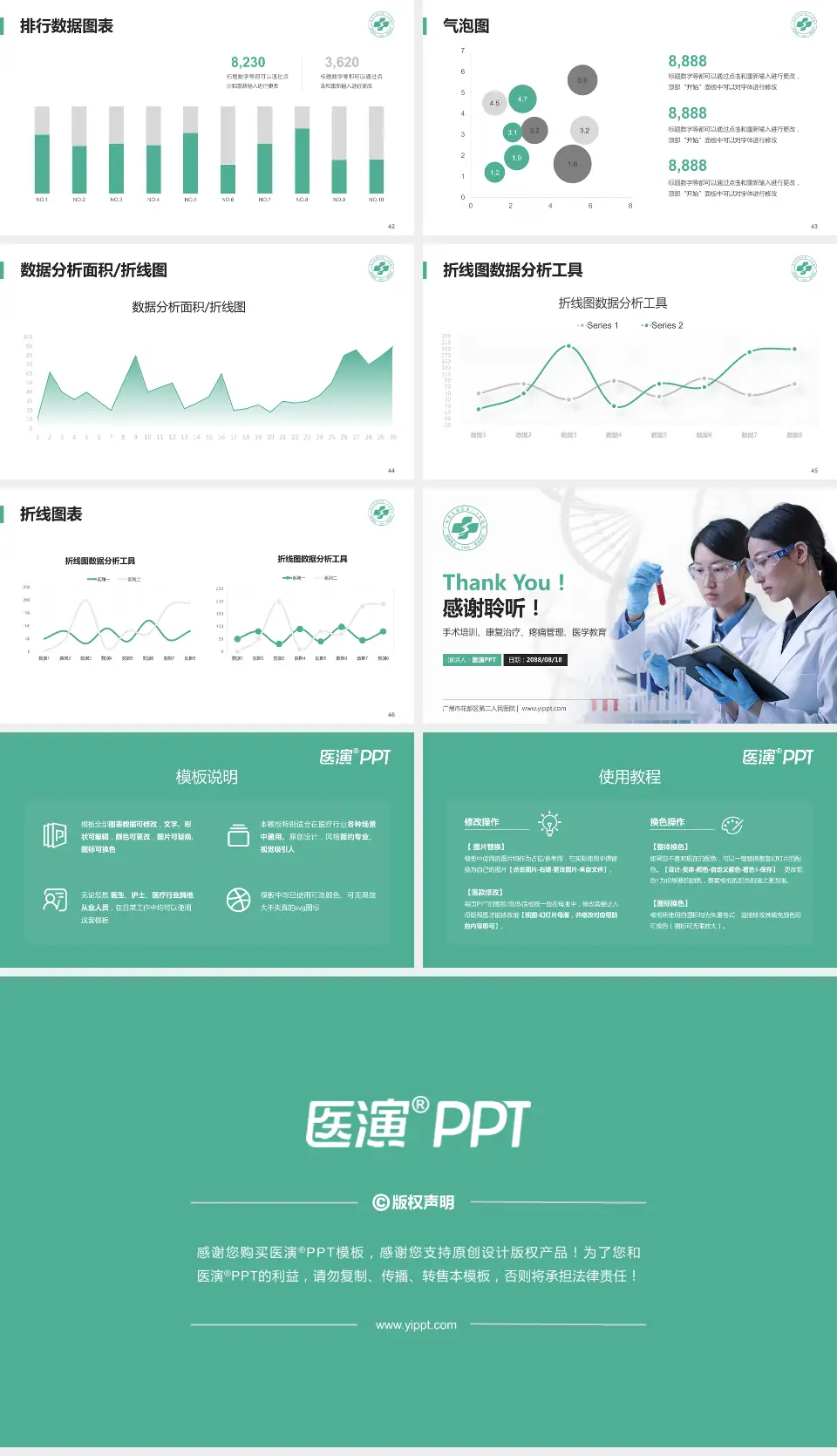 广州市花都区第二人民医院科研成果展示PPT模板16:9格式幻灯片预览图6