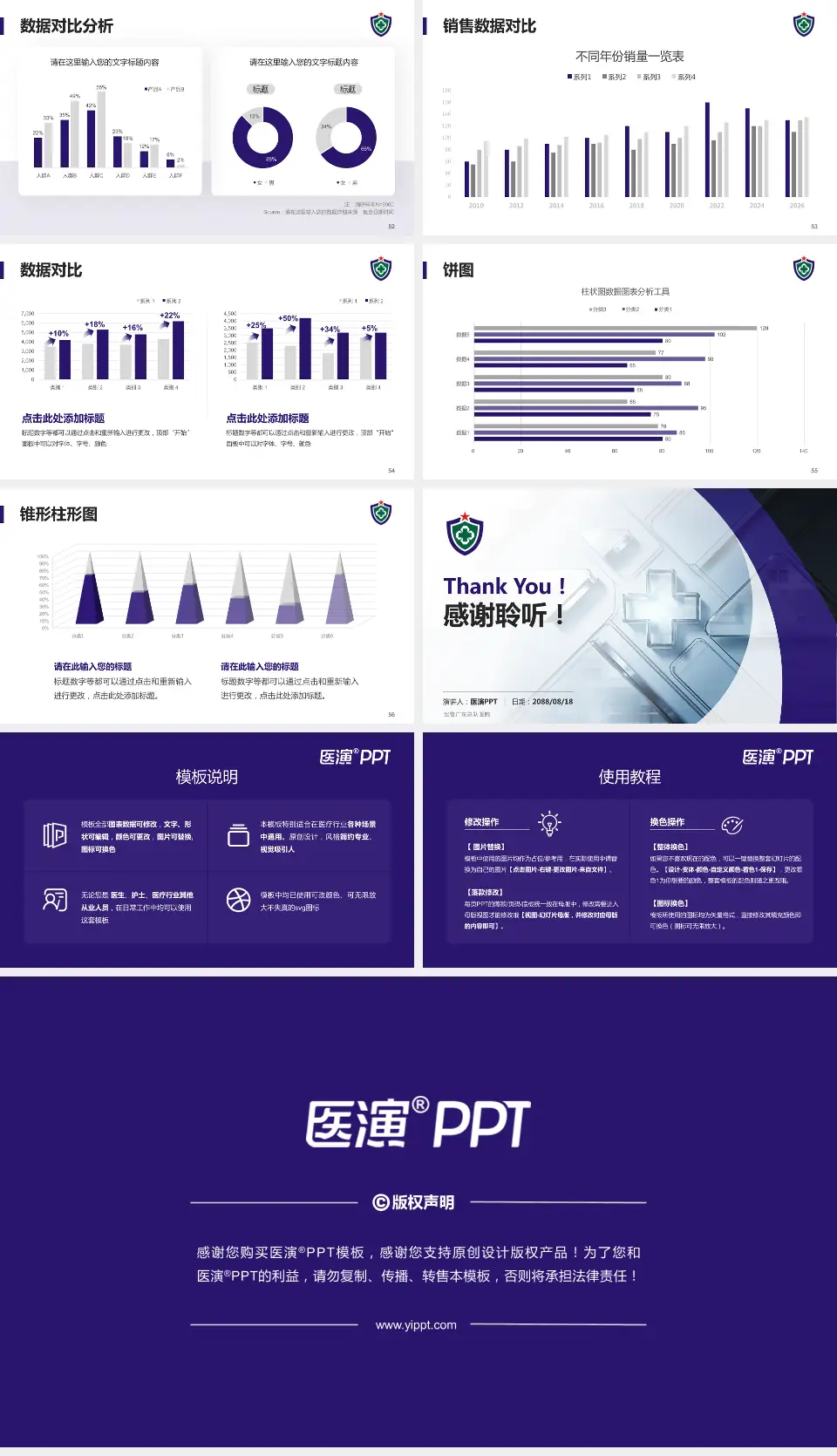 武警广东总队医院医疗行业比赛专用PPT模板16:9格式幻灯片预览图7