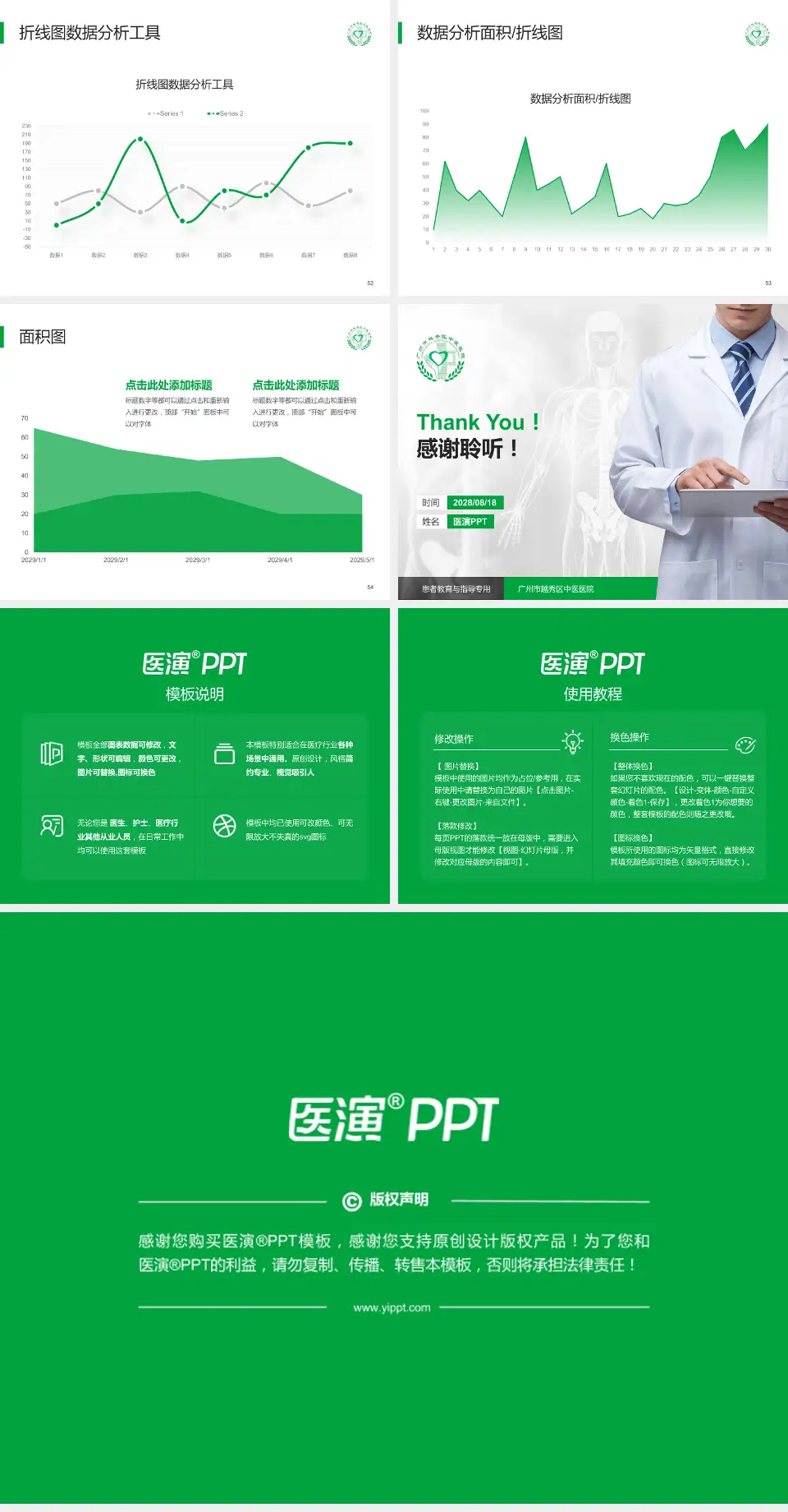 广州市越秀区中医医院患者教育与指导PPT模板4:3格式幻灯片预览图7