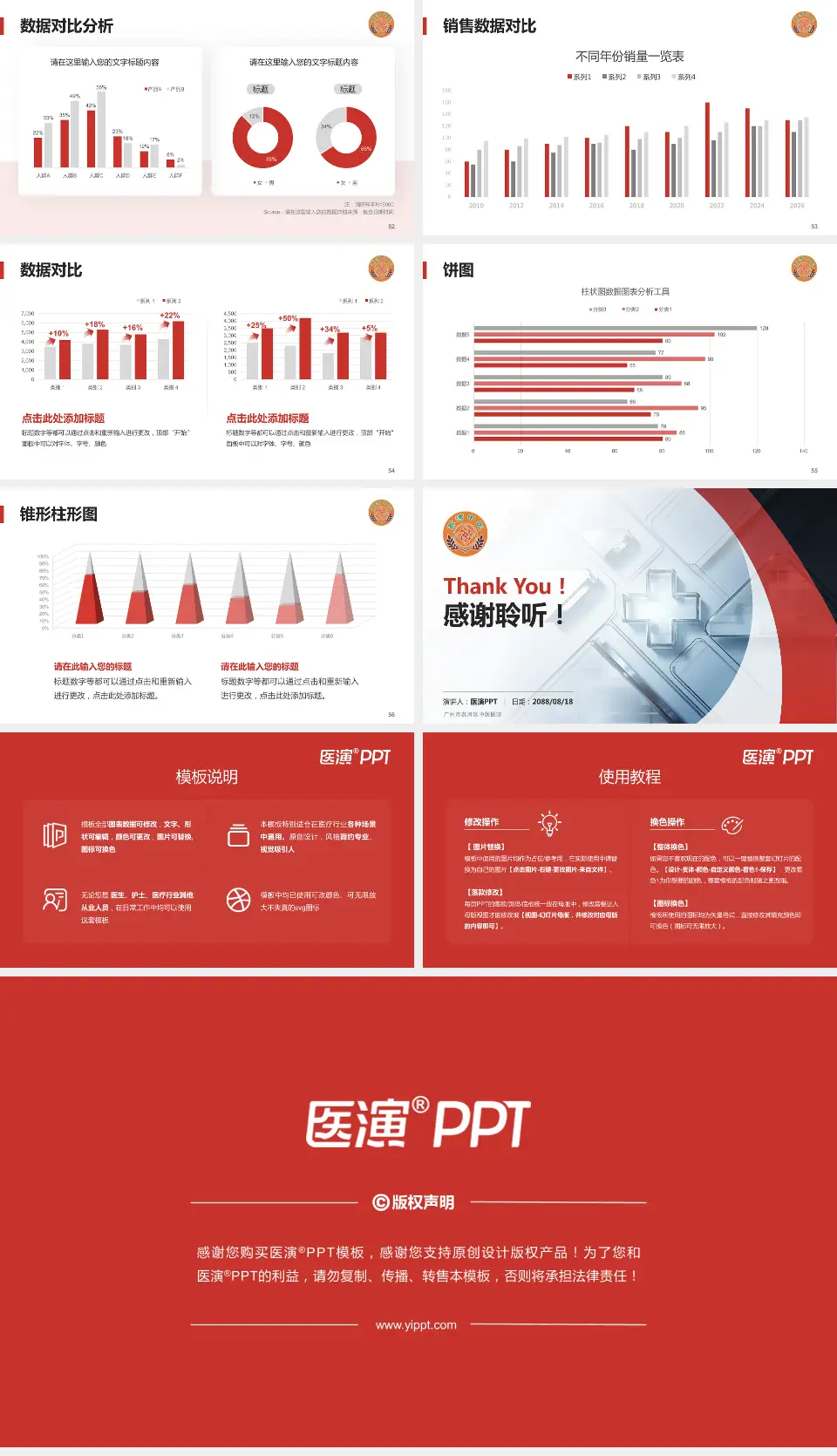 广州市荔湾区中医医院医疗行业比赛专用PPT模板16:9格式幻灯片预览图7