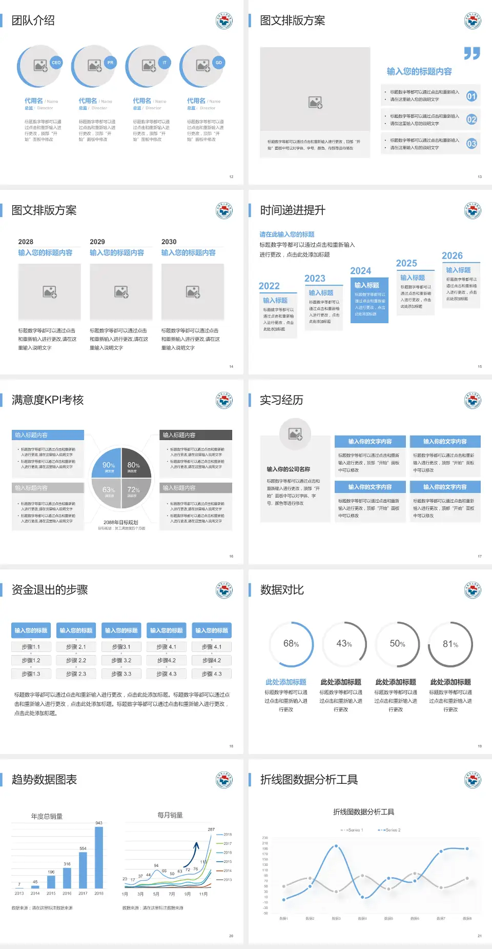 汕尾市人民医院培训与教育PPT模板4:3格式幻灯片预览图3