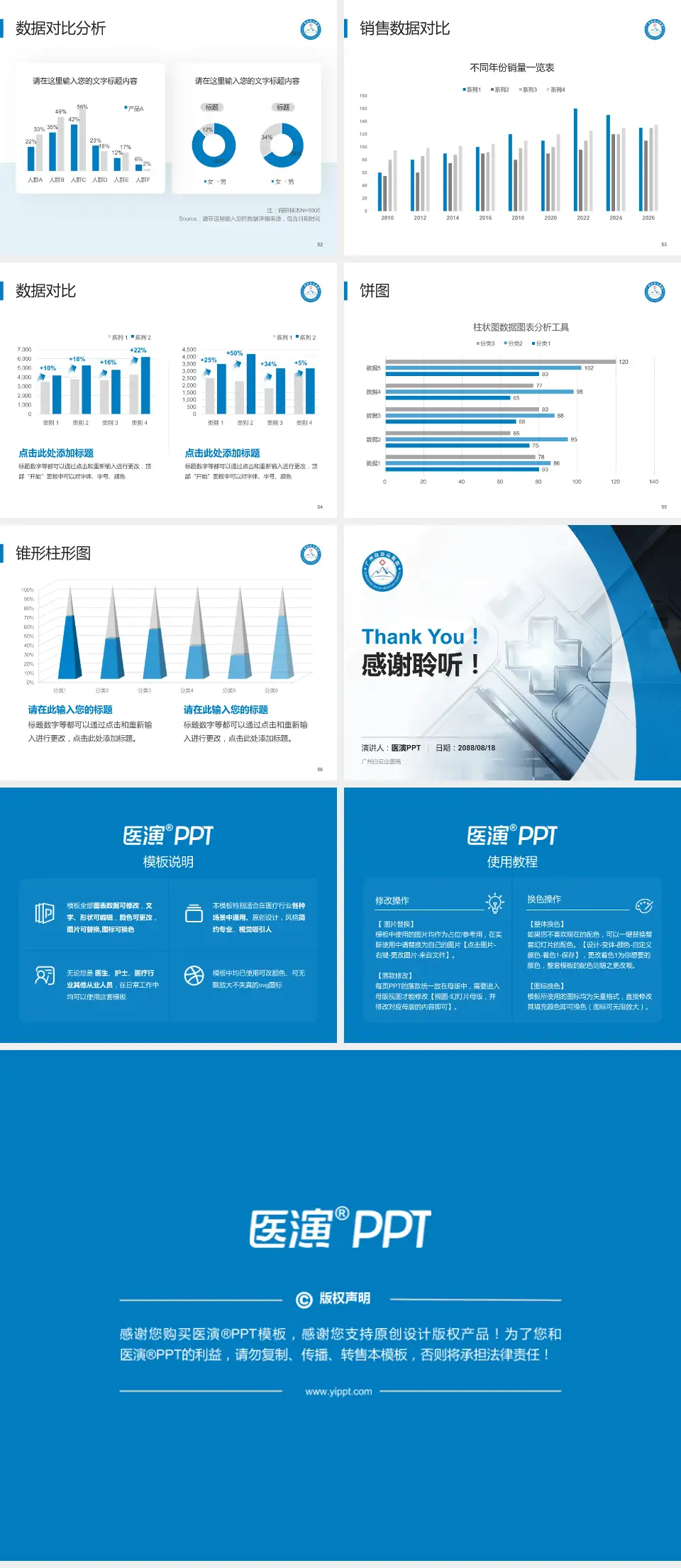 广州白云山医院医疗行业比赛专用PPT模板4:3格式幻灯片预览图7
