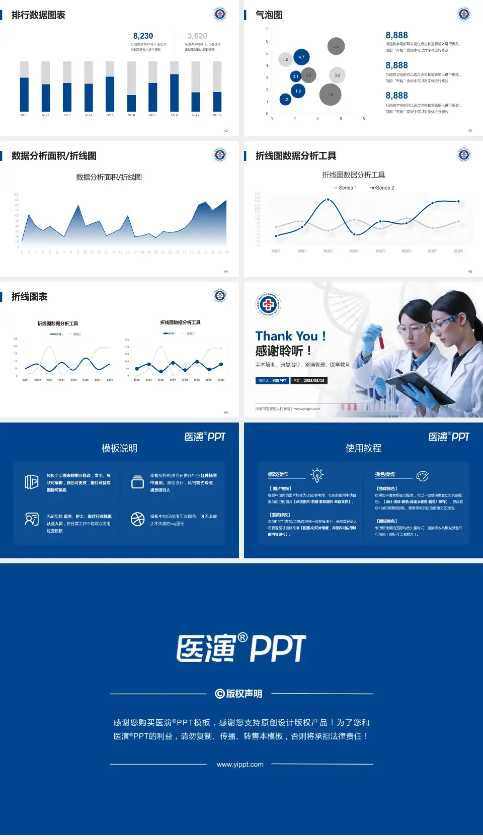 深圳市宝安区人民医院科研成果展示PPT模板16:9格式幻灯片预览图6