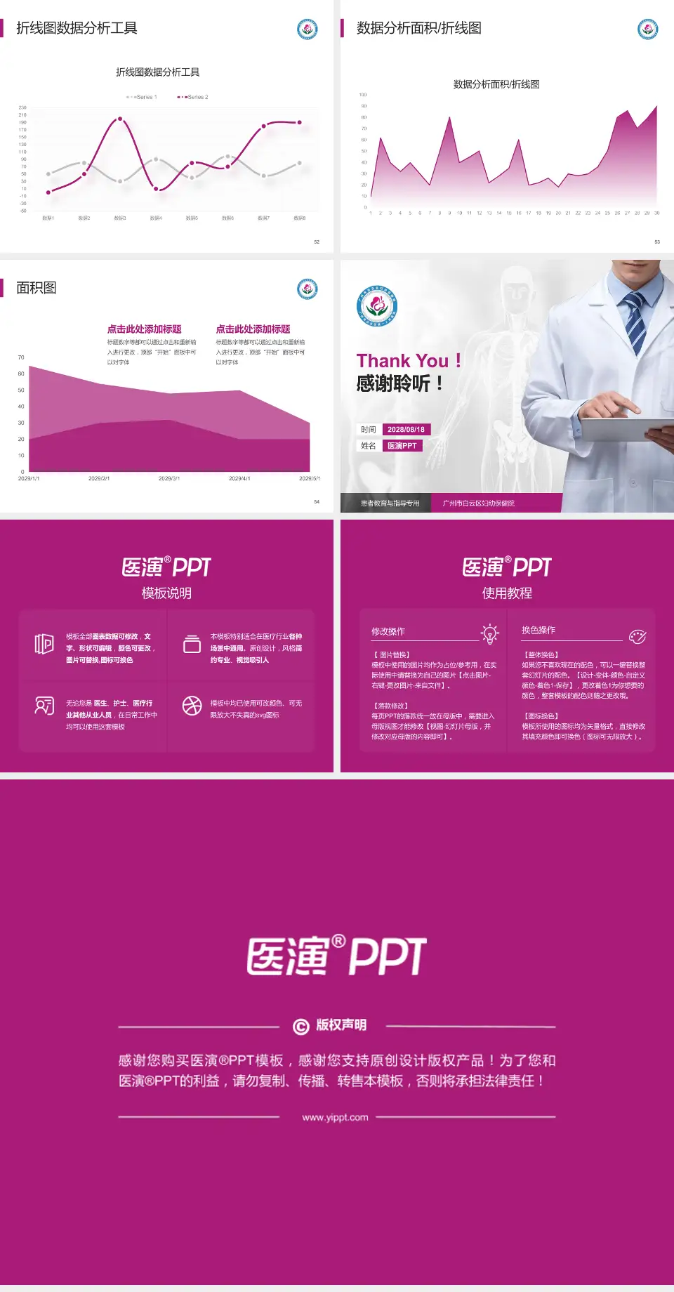 广州市白云区妇幼保健院患者教育与指导PPT模板4:3格式幻灯片预览图7
