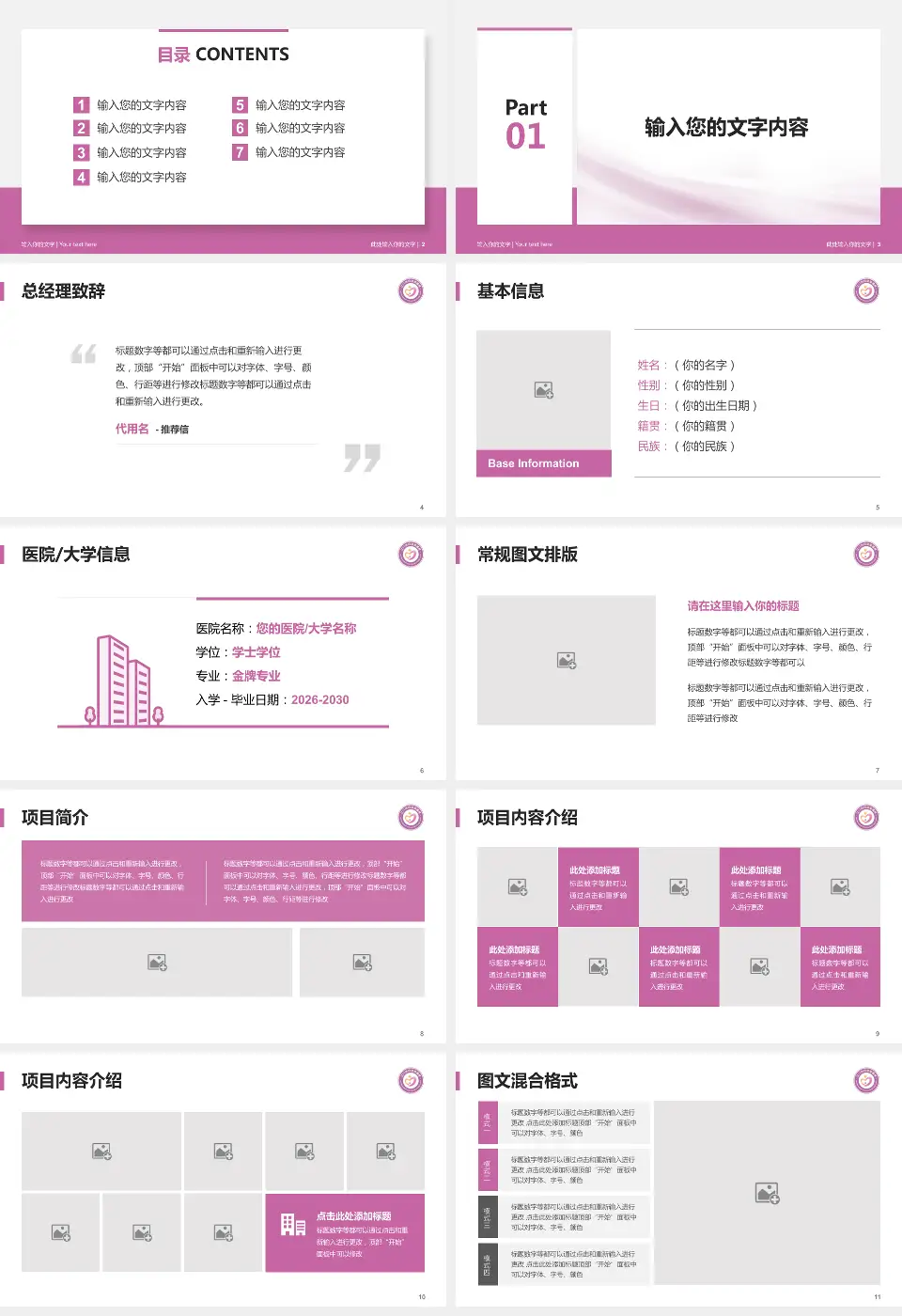 江门市妇幼保健院个人求职应聘简历PPT模板16:9格式幻灯片预览图2