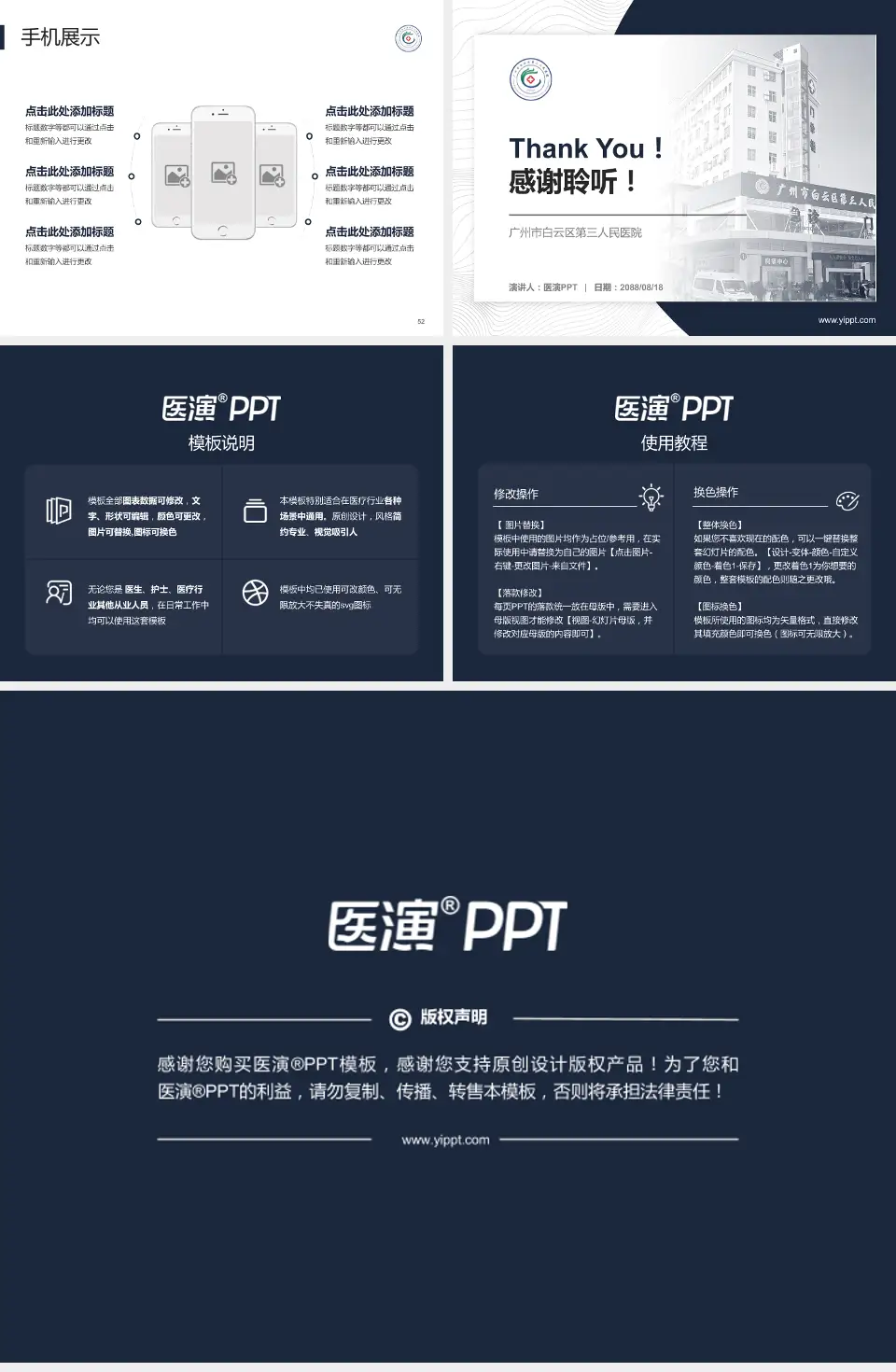 广州市白云区第三人民医院医院管理报告PPT模板4:3格式幻灯片预览图7