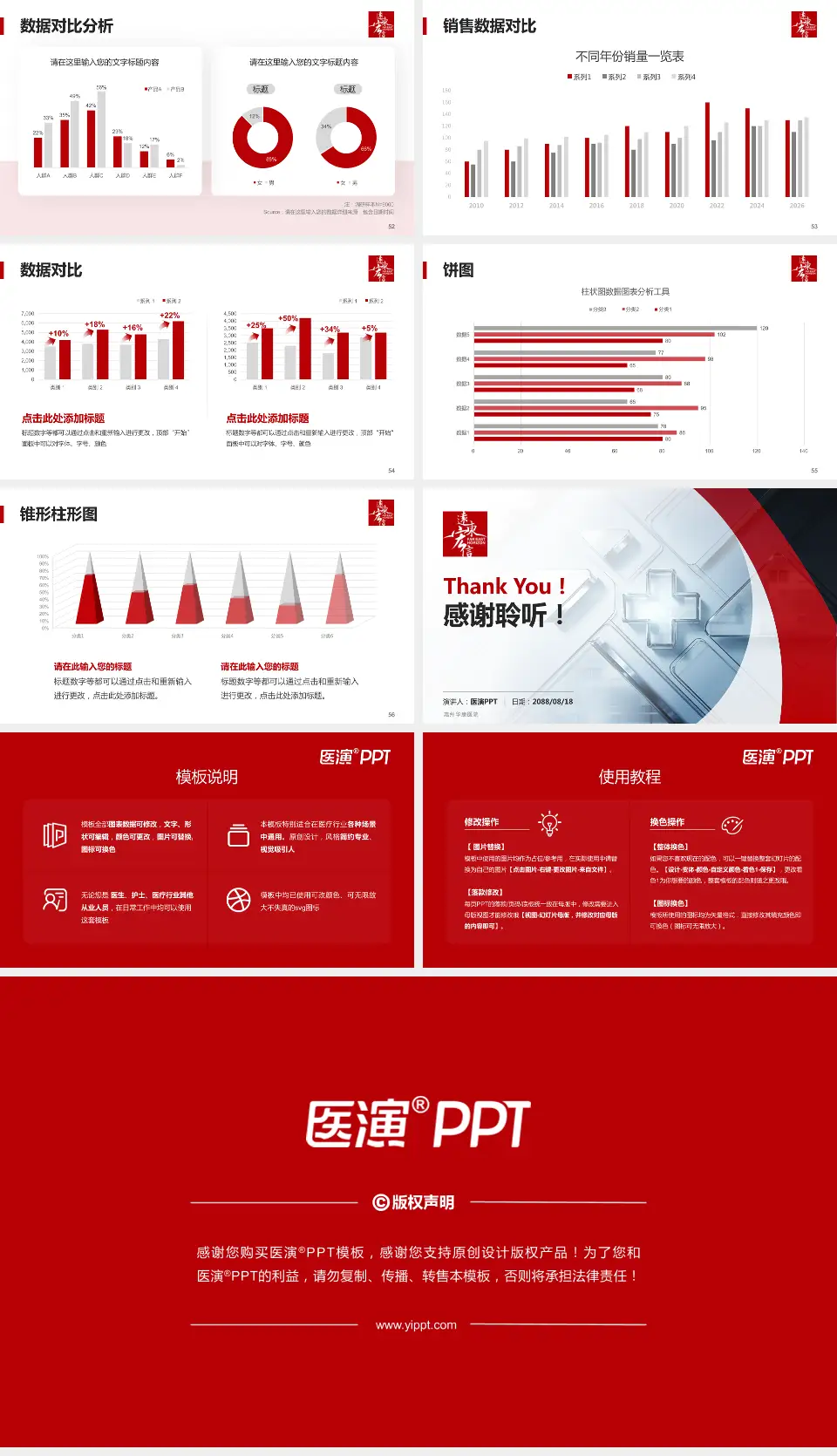 惠州华康医院医疗行业比赛专用PPT模板16:9格式幻灯片预览图7