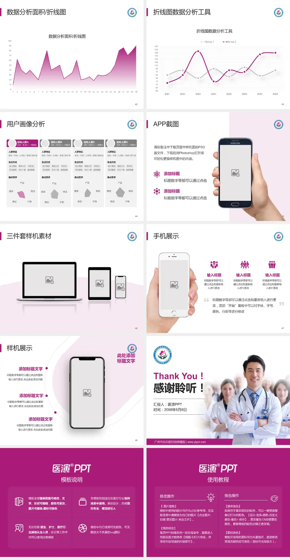 广州市白云区妇幼保健院科室介绍与推广PPT模板4:3格式幻灯片预览图6