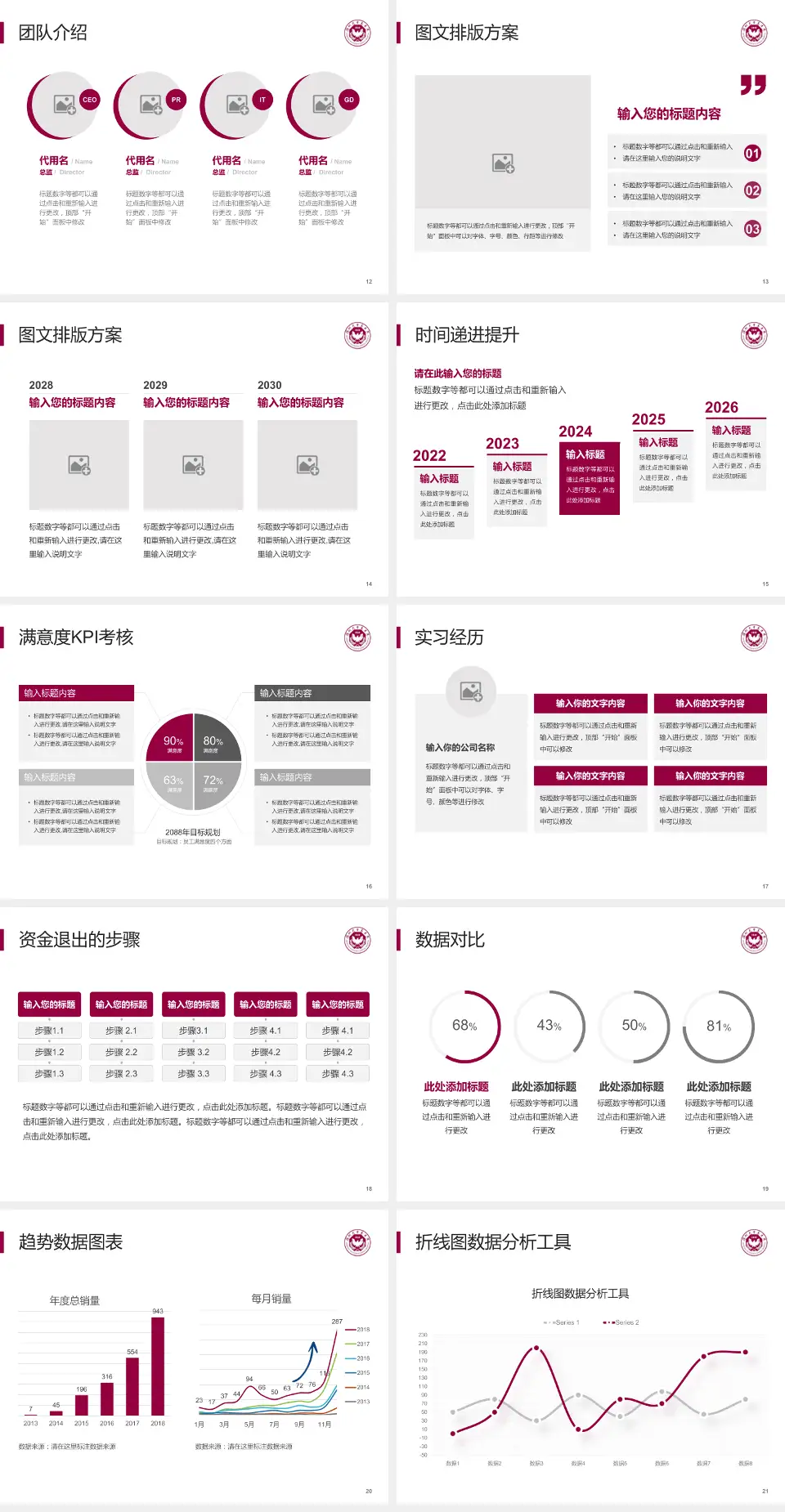 深圳大学总医院培训与教育PPT模板4:3格式幻灯片预览图3