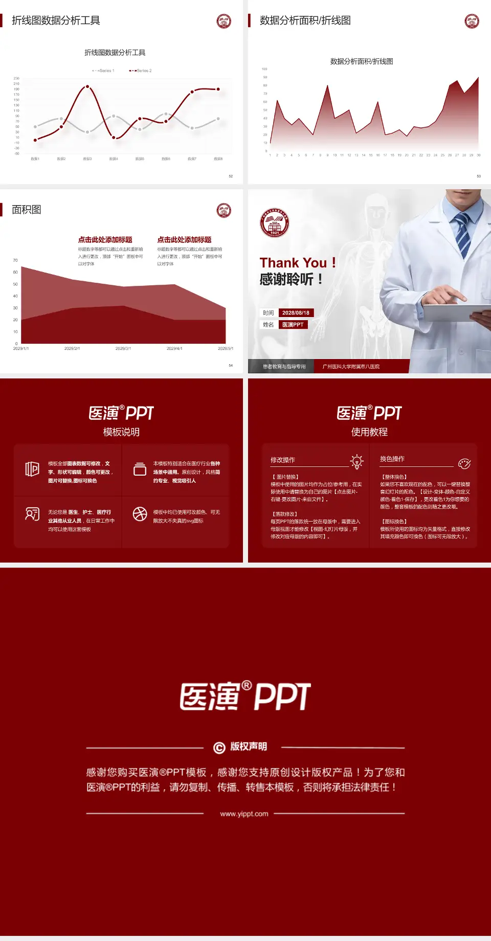 广州医科大学附属市八医院患者教育与指导PPT模板4:3格式幻灯片预览图7