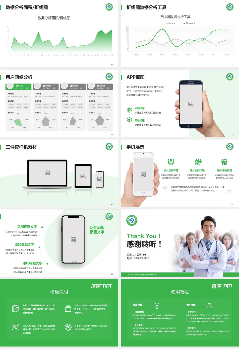 广州市天河区中医医院科室介绍与推广PPT模板16:9格式幻灯片预览图6