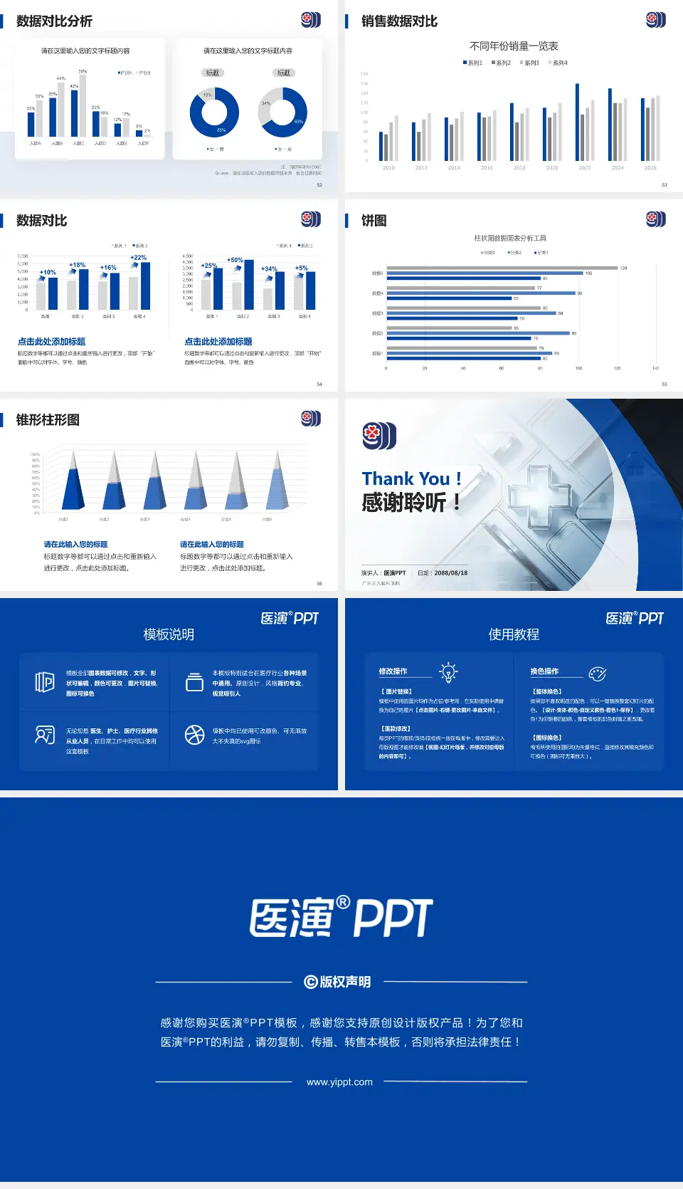 广东三九脑科医院医疗行业比赛专用PPT模板16:9格式幻灯片预览图7