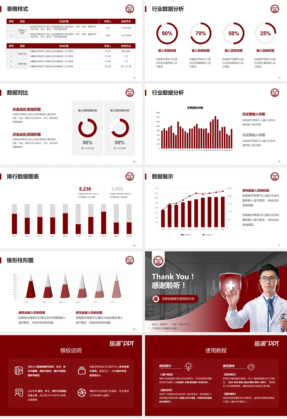 广州医科大学附属市八医院医疗知识普及PPT模板16:9格式幻灯片预览图5