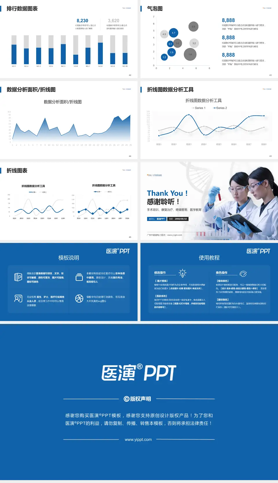 广东中能建电力医院科研成果展示PPT模板16:9格式幻灯片预览图6
