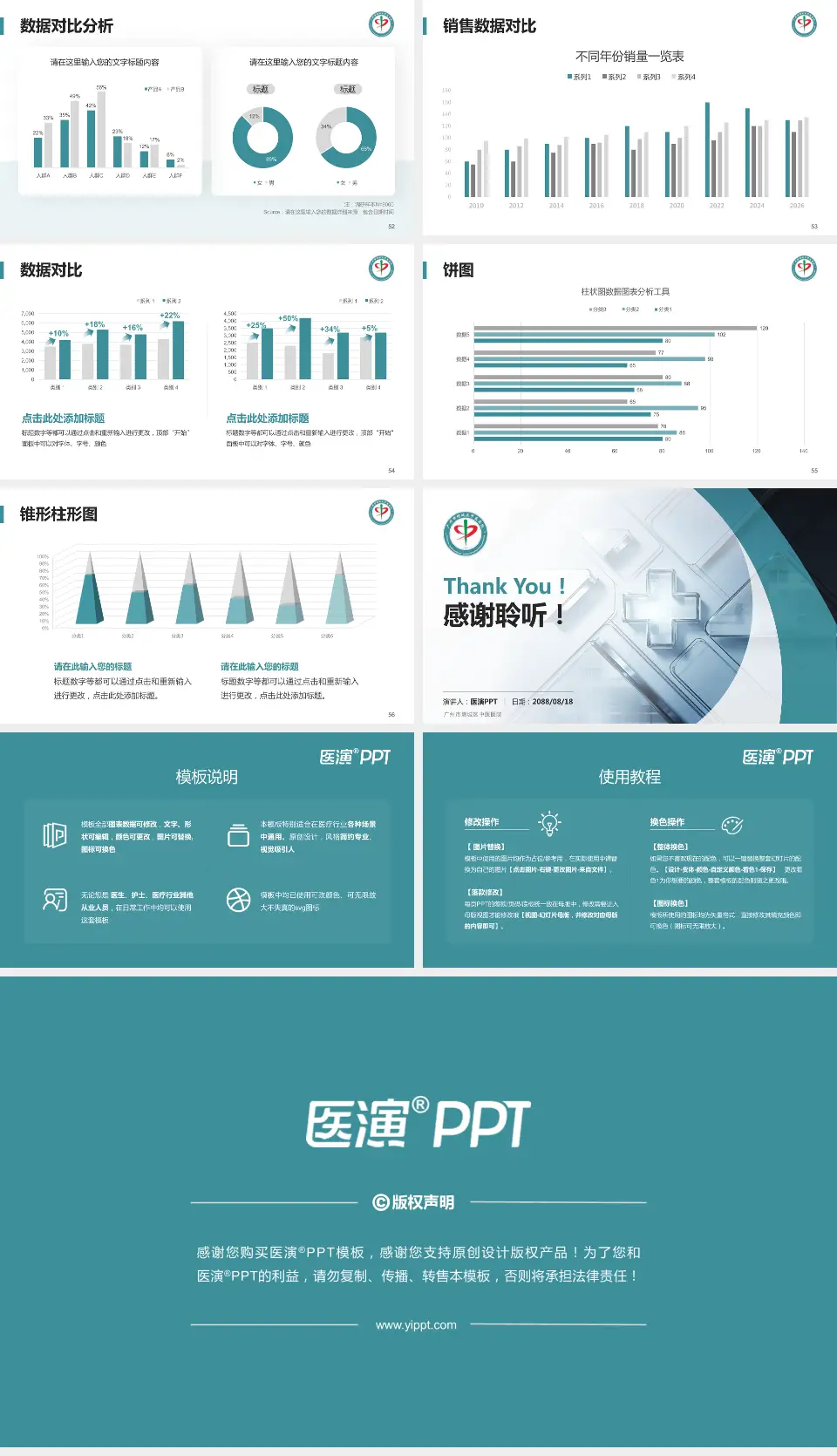 广州市增城区中医医院医疗行业比赛专用PPT模板16:9格式幻灯片预览图7
