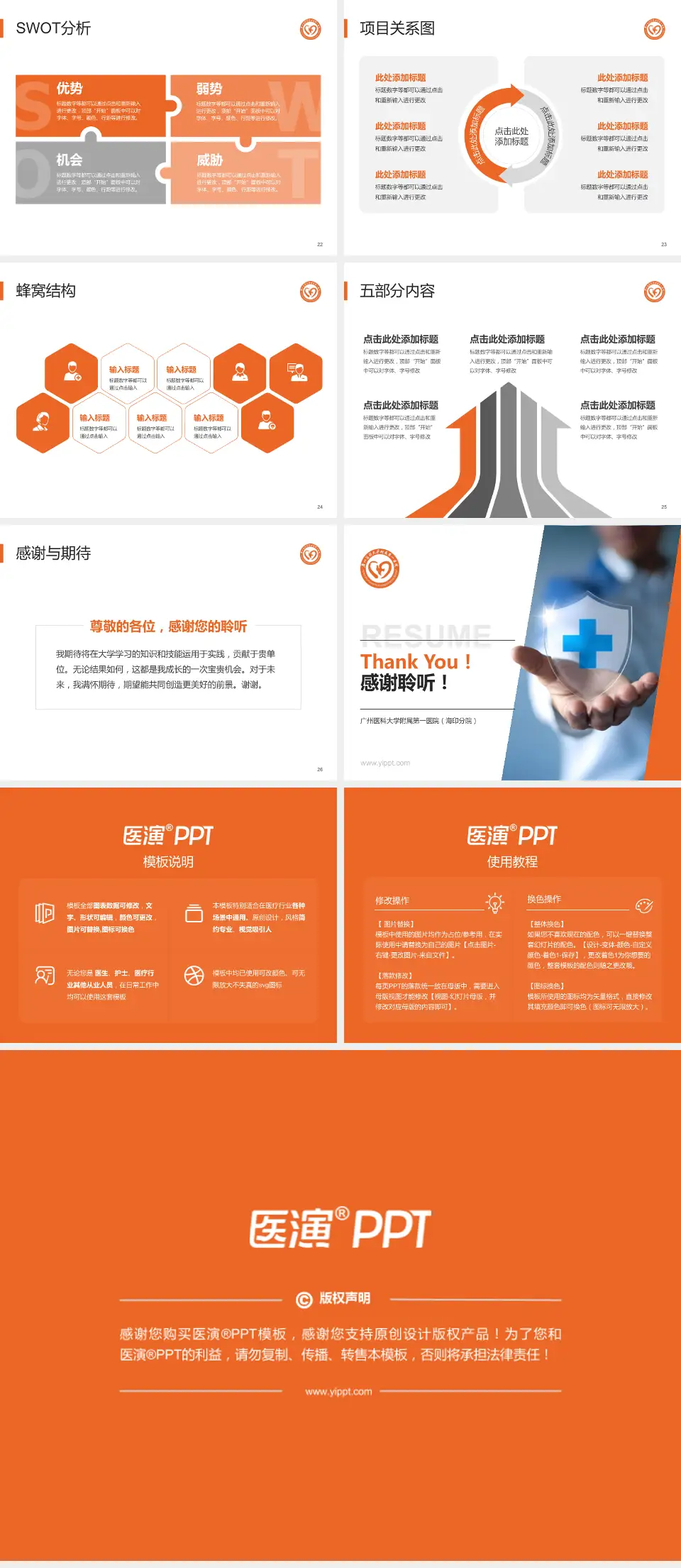 广州医科大学附属第一医院（海印分院）个人求职应聘简历PPT模板4:3格式幻灯片预览图4