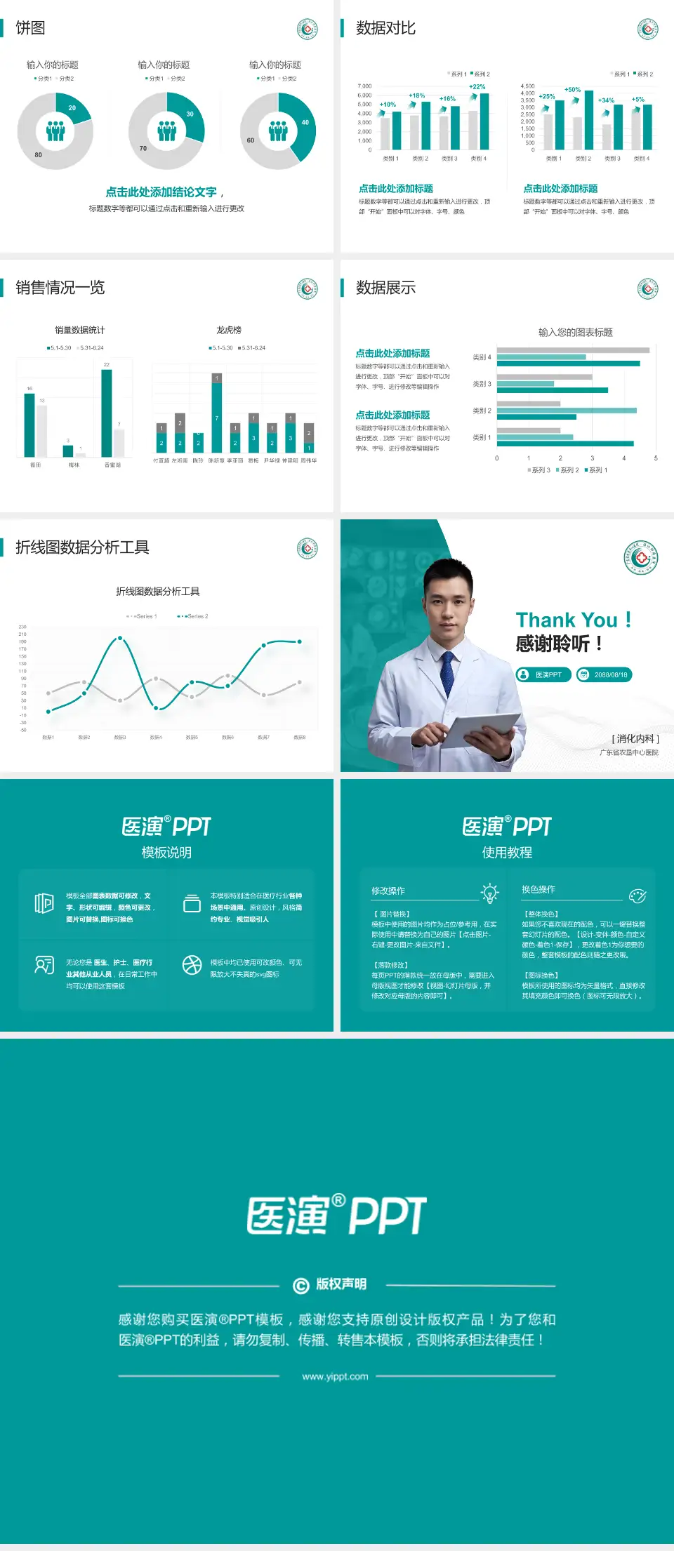 广东省农垦中心医院病例分享与讨论PPT模板4:3格式幻灯片预览图4