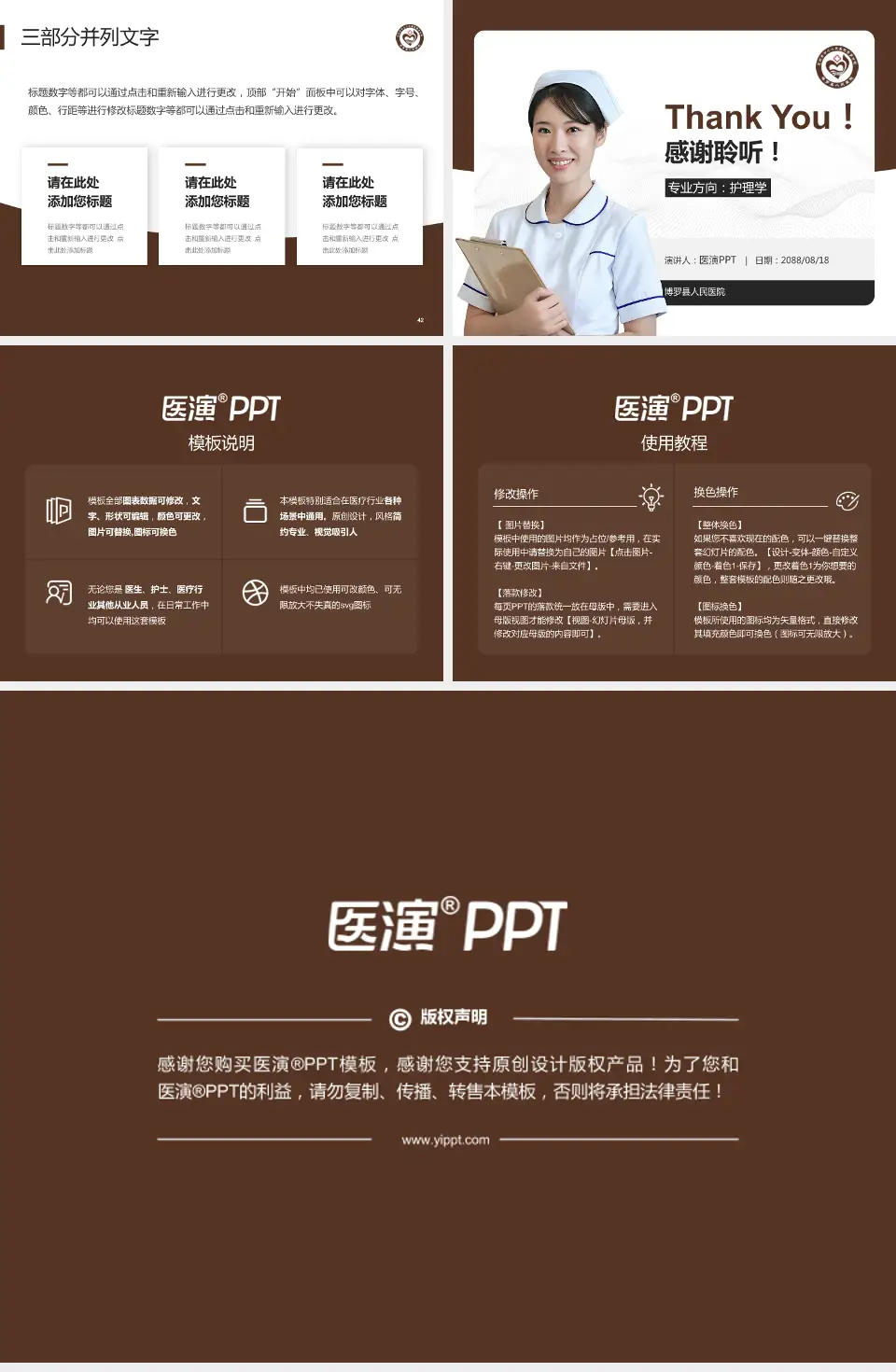 博罗县人民医院护理专业职业生涯规划PPT模板4:3格式幻灯片预览图6