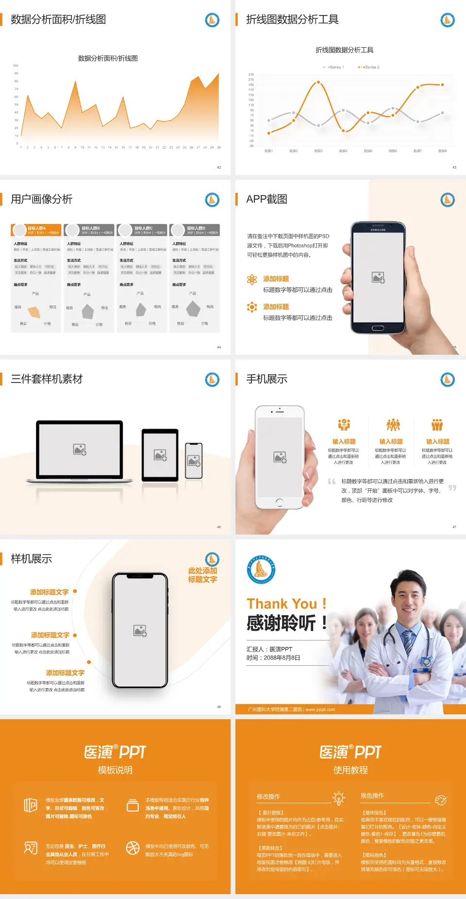 广州医科大学附属第二医院科室介绍与推广PPT模板4:3格式幻灯片预览图6