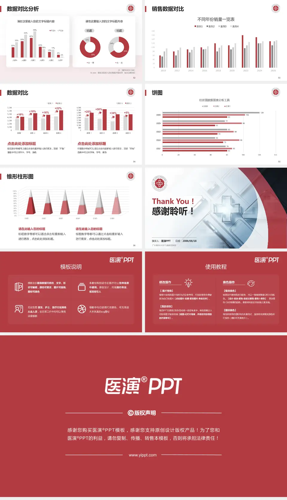广州医科大学附属第四医院医疗行业比赛专用PPT模板16:9格式幻灯片预览图7