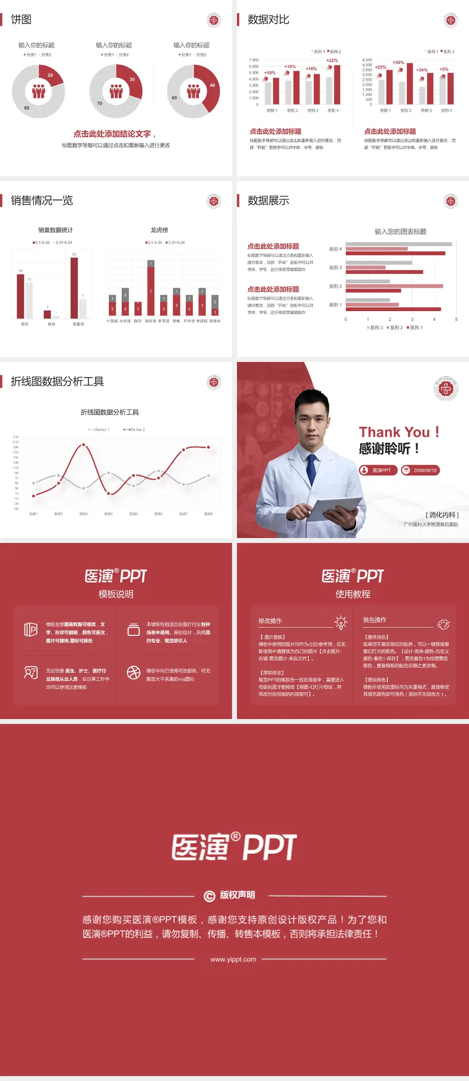 广州医科大学附属第四医院病例分享与讨论PPT模板4:3格式幻灯片预览图4