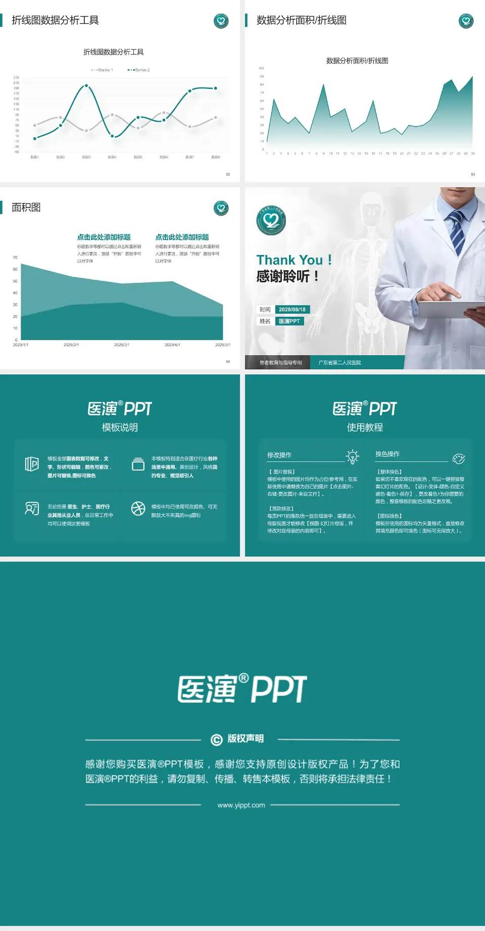 广东省第二人民医院患者教育与指导PPT模板4:3格式幻灯片预览图7