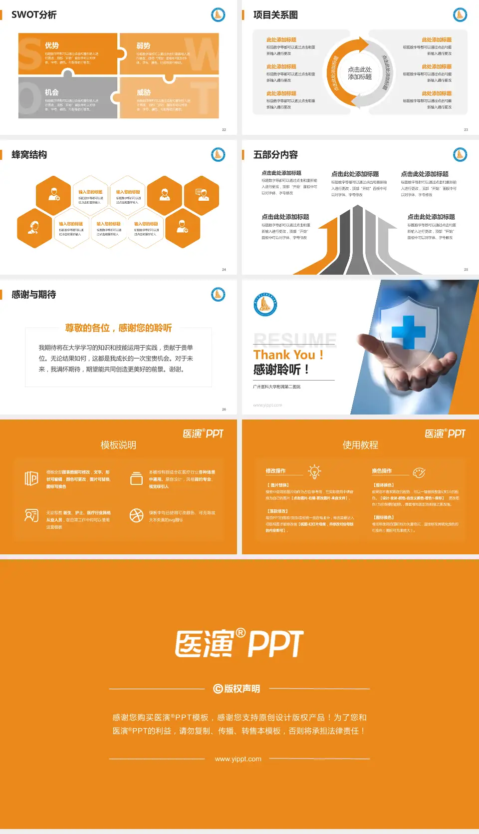 广州医科大学附属第二医院个人求职应聘简历PPT模板16:9格式幻灯片预览图4