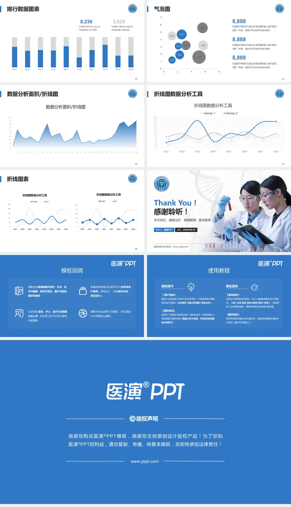 南部战区空军医院科研成果展示PPT模板16:9格式幻灯片预览图6