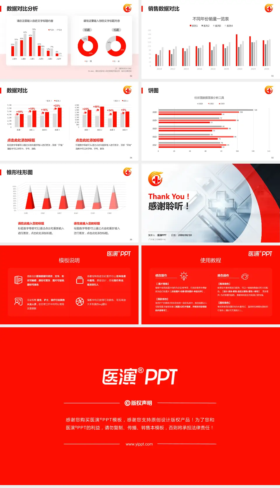 广东省工伤康复中心医疗行业比赛专用PPT模板16:9格式幻灯片预览图7