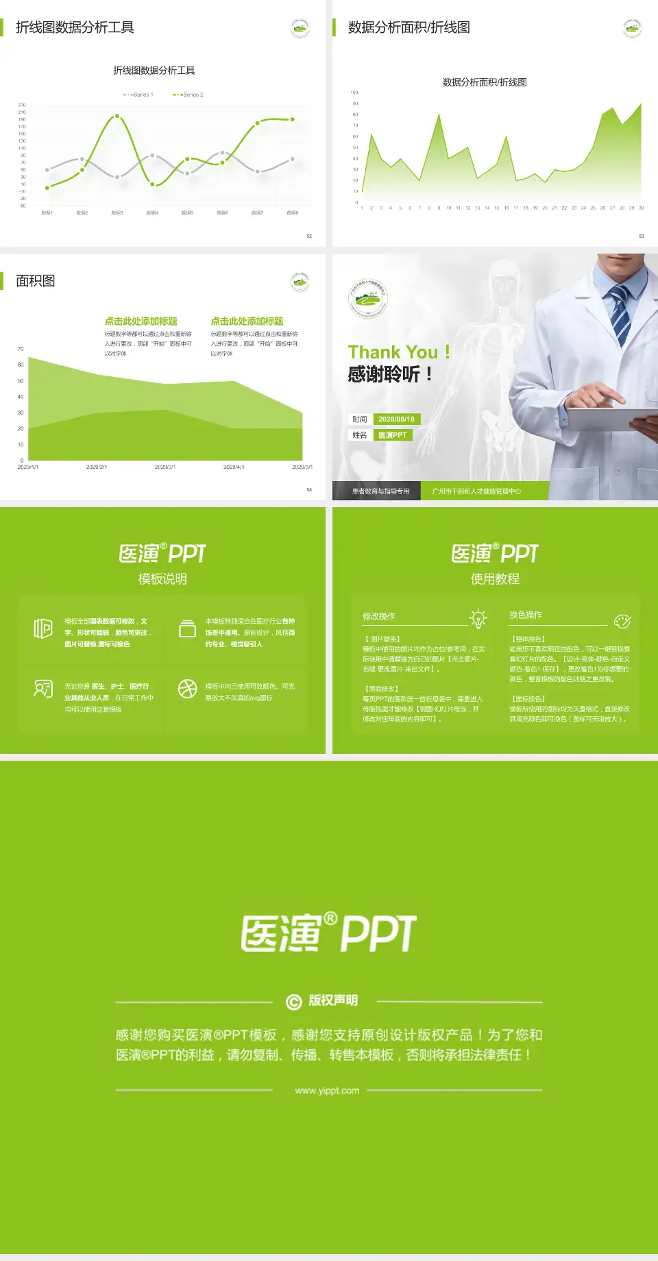 广州市干部和人才健康管理中心患者教育与指导PPT模板4:3格式幻灯片预览图7