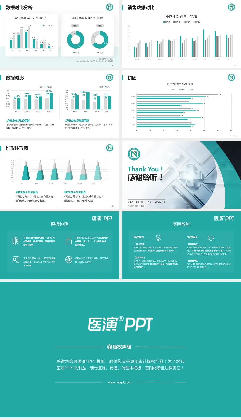 广州市南沙区人民医院医疗行业比赛专用PPT模板16:9格式幻灯片预览图7