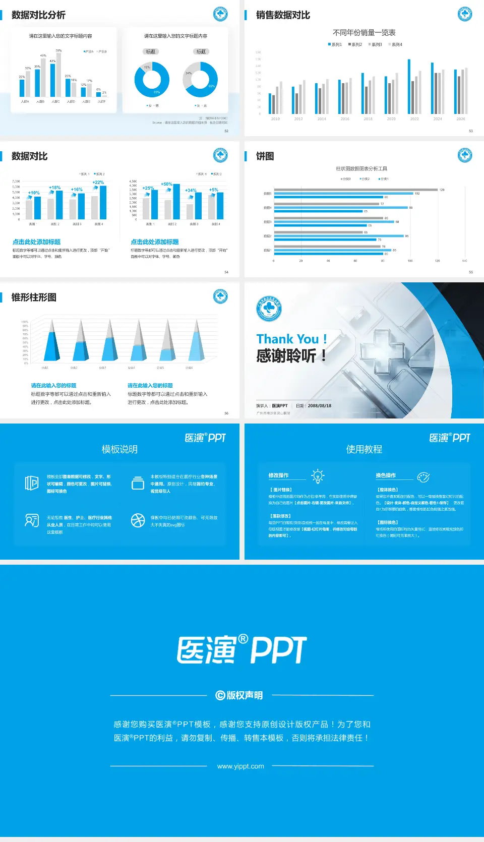 广州市南沙区灵山医院医疗行业比赛专用PPT模板16:9格式幻灯片预览图7