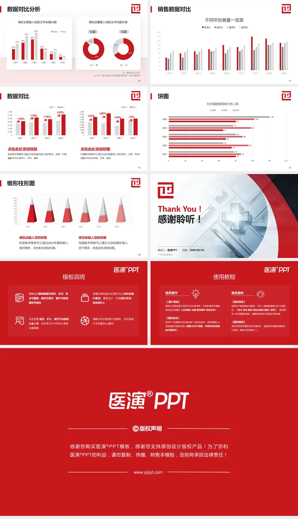广州市正骨医院医疗行业比赛专用PPT模板16:9格式幻灯片预览图7