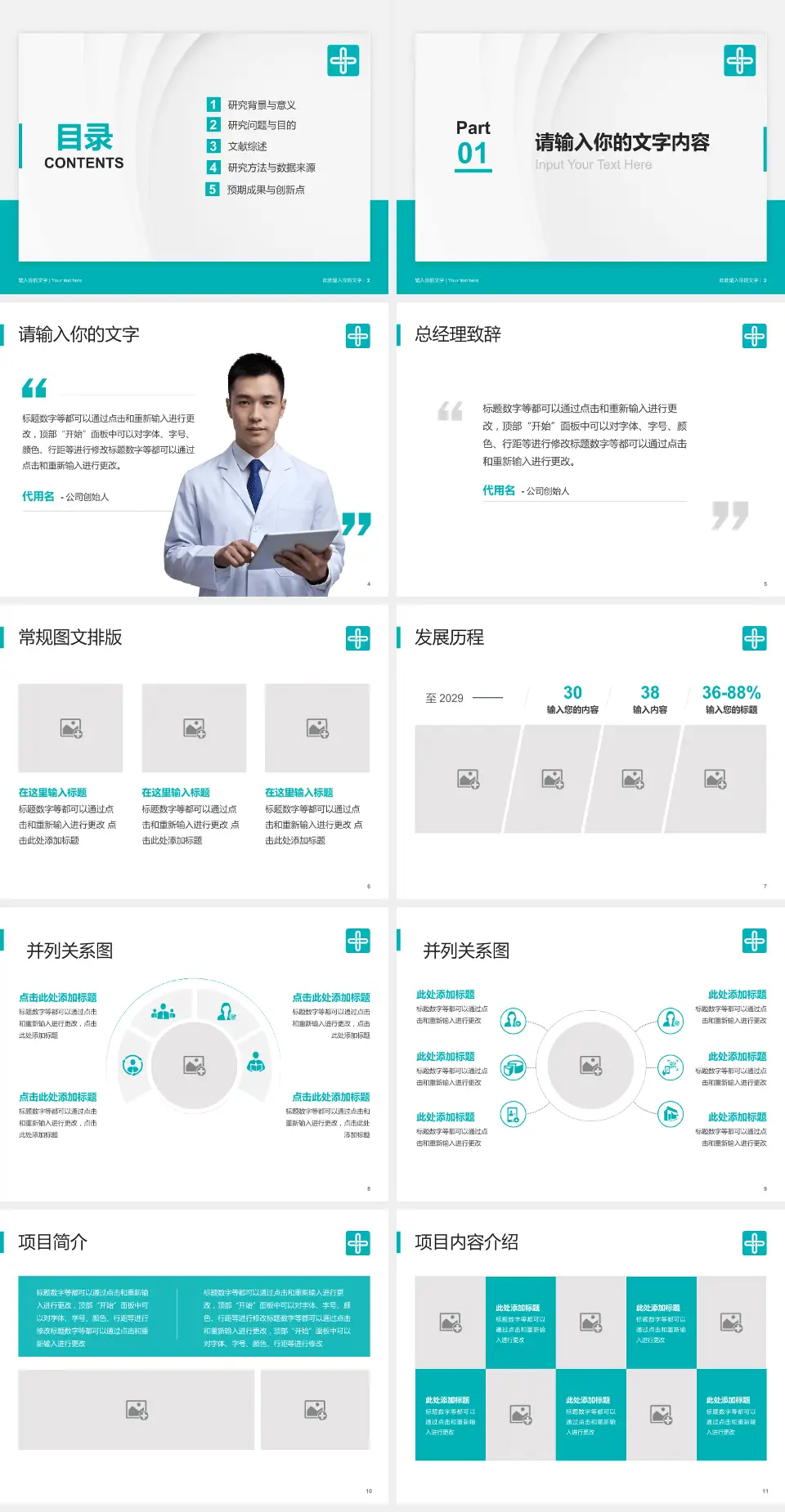 广东祈福医院医院管理报告PPT模板4:3格式幻灯片预览图2